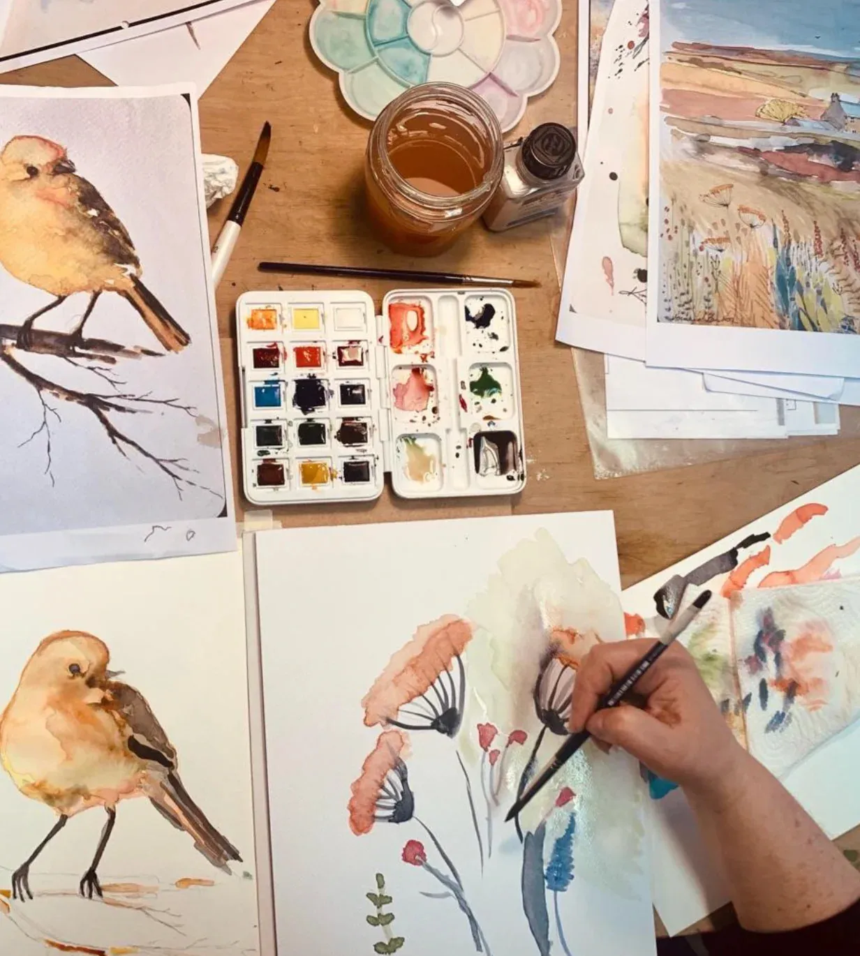 Nature drawing & watercolour